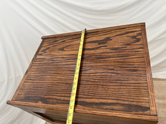 Vintage Tiger Oak File Cabinet Four Drawers One locks Paneled Sides Legal SIze