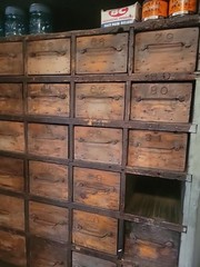 Antique Hand Made Flower Mill/ Apothecary 91 Drawers Wow RARE!!! Cabinet Only