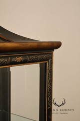 Drexel Heritage Et Cetera Chinoiserie Black Lacquer Pagoda Top Lighted Cabinet