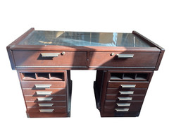 1950s Mid-Century Mohaganey Display Cabinet Vitrine Store