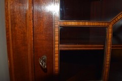 Spectacular Mahogany & inlay Handmade Corner China Cabinet by Potthast Bros.