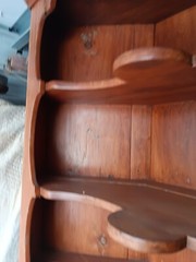Antique Primitive Country Farmhouse Corner Cabinet Cupboard, 87″ tall
