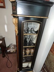 Vintage 1930’s Chinoiserie Hand Painted Display China Cabinet