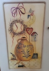 Ole Plantation Handpainted Cabinet Jean Oates Vtg Cupboard Farmhouse Country