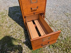 Antique Quarter Sawn Oak Front 4 Drawer File Cabinet 1930s Lot 3