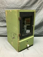 VTG Old Wood Surface Mount Cabinet Shabby Green Country Cottage Chic 732-25B