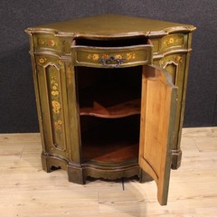Painted lacquered corner cupboard furniture sideboard venetian style 20th cent
