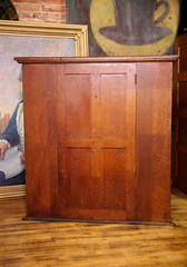Antique Display Case Apothecary Cabinet Tiger Oak Locker Tags Keys Vintage Wood