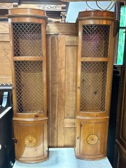 Pair of Vintage “Weiman Tables” Hanging Wall Display Cabinets
