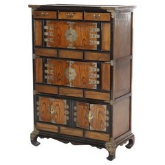 Antique Furniture Classics LTD Chinese Mahogany & Yew Credenza C1920