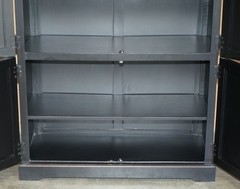 JULIAN CHICHESTER EBONISED WITH MIRRORED DOORS HOUSEKEEPERS STORAGE CUPBOARD