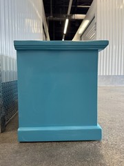 Pair 1970’s Turquoise Cabinets W Studded Steel Doors