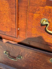 antique George III banded oak mule chest cabinet 1780 keys Chippendale inlaid