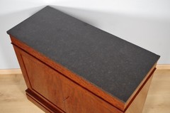 Empire-style chest of drawers with doors in moiré mahogany, circa 1810