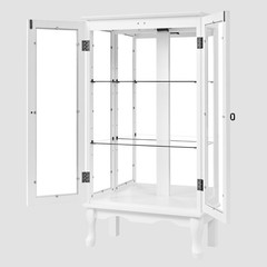 Curio Cabinet Lighted Curio Display Cabinet White (E26 light bulb not included)