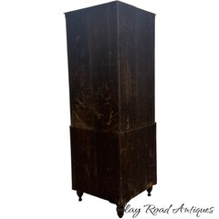 antique fiddleback cherry corner cupboard cabinet 1830 19th farm house refinish