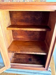 Vtg Wood Display Cabinet | Glass Door Display Cabinet | Apothecary Wood Cabinet