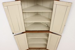Farmhouse Antique Kitchen Corner Cupboard or Pantry Cabinet #55018