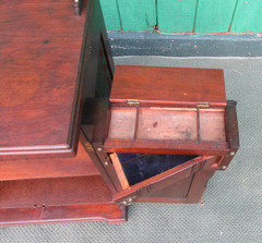 Antique Carved Rosewood Victorian Eastlake Sewing Machine Cabinet Cupboard Desk