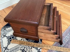 Antique Apothecary Wooden Cabinet Box with Multiple drawers Brass Hardware