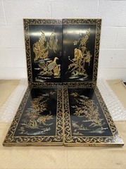 Beautiful Antique Japanese China Cabinet Doors QTY 4***READ DESCRIPTION**