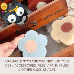 Modular Stackable Apothecary Cabinet 4 Drawer Desk Organizer Retro Library Card