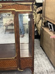 French Ormolu Inlaid Marquetry Vitrine