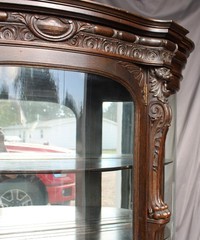 Antique Oak Curio China Cabinet – original finish