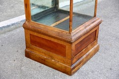 Antique Drug Store Showcase Oak Glass Display Case Trophy Bookcase Cabinet VTG