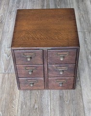 Antique 6 Drawer Library Card Catalog Dovetail Library Bureau Sole Maker