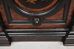 Victorian Ebonized Rosewood Figural Carved Parlor Cabinet attr. Pottier & Stymus