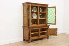 Renaissance Antique Oak Bookcase or Bar Cabinet, Knights #56779