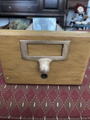 Vintage Library Card Catalog Drawer With Brass Pull