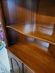 VINTAGE CHERRY CORNER CABINET, BUTLER PANTRY, CURIO