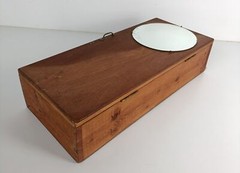 Large Wall hanging Cabinet Vintage Round Mirror Wood Medicine Bathroom Apothec