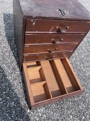 Antique Wooden Tabletop Cabinet Drawer Jewelry Collector Apothecary Victorian