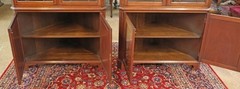 Pair of English Regency Style Mahogany Inlaid Corner Cabinets
