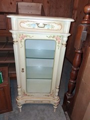 Curio cabinet And two In tables , french manufacturer , beautiful cocoa revival