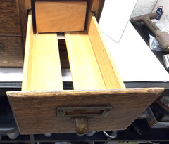 Rare Vintage Oak 4 Drawer Wooden Card Catalog File Cabinet Medical