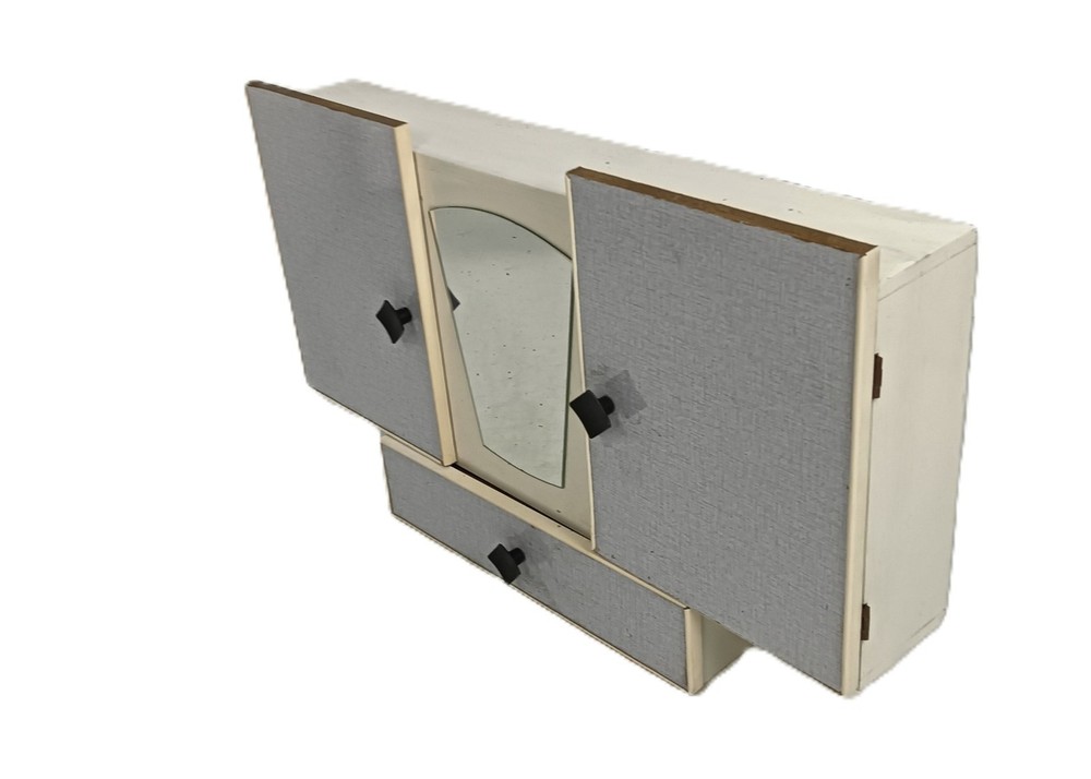 Vintage Retro Wall Hanging Medicine Cabinet with Mirror and Drawer – 1950s Rocka