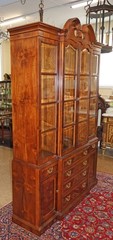 Henredon Aston Court Burl Wood Beveled Glass Bookcase China Cabinet Breakfront