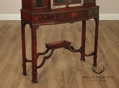 Chinese Chippendale Style Mahogany Vitrine Display Cabinet