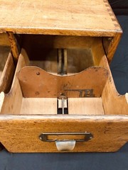 Antique 2 Drawer Wooden Library Card Catalog Index Cabinet