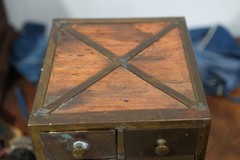 Antique Apothecary Cabinet Brass Watchmaker Industrial Drawer Organizer Vintage