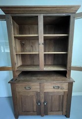 Antique Wood Country Farmhouse Cupboard Step Back Cabinet Hutch Primitive