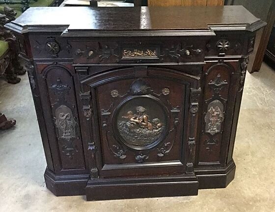 SIGNED A.R. RENAISSANCE BURLED WALNUT CREDENZA