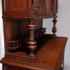 French Renaissance Deeply Carved Walnut Hunt Cupboard, 19th Century