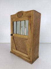 Art Deco Antique medicine Cabinet Apothecary 4 small mirror beveled Glass