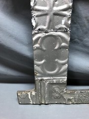 Decorative Salvage Tin Ceiling 16″ Patchwork Silver Metal VTG Letter D 1787-24B