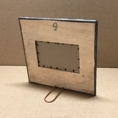 VTG 11″ Sq. Photo 4×6 Tin Ceiling Metal Shabby White Picture Frame Old 922-26B